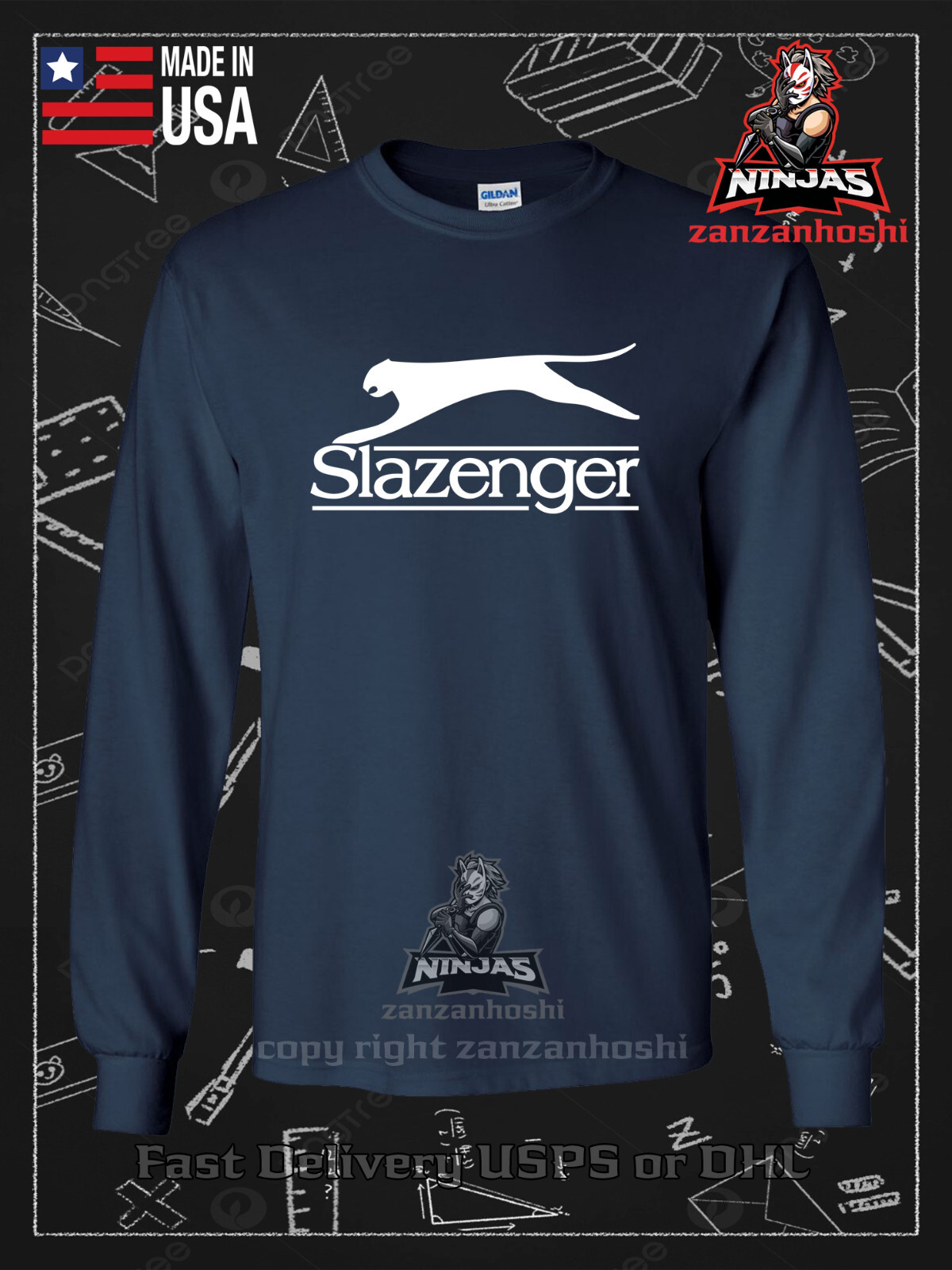 Slazenger Golf Logo Men's Long Sleeve T-Shirt American Tees gallery