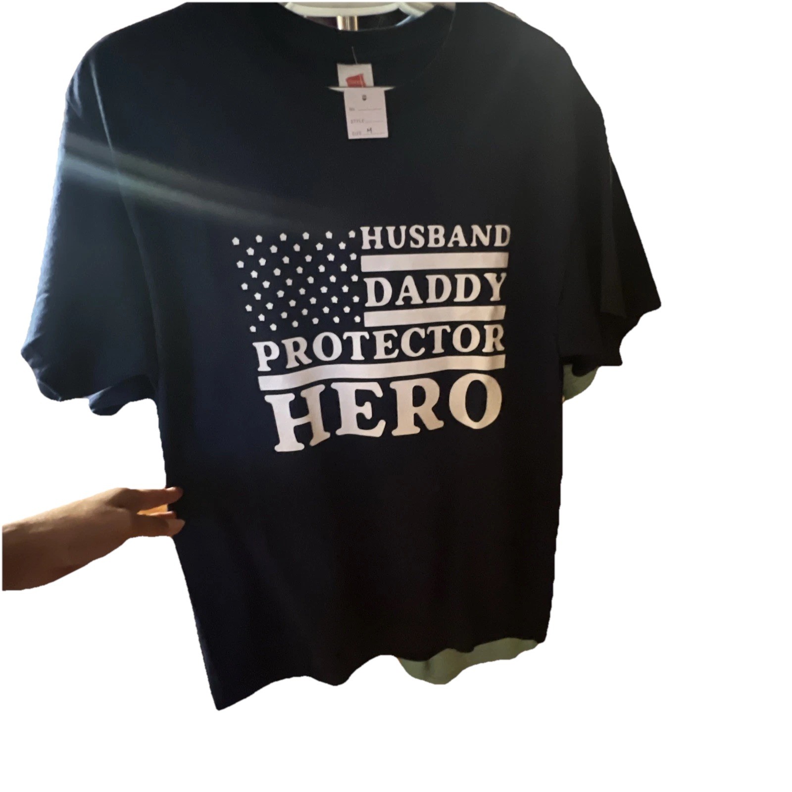 Hanes Customized T-Shirt Husband and Daddy Protector Hero Size Medium M