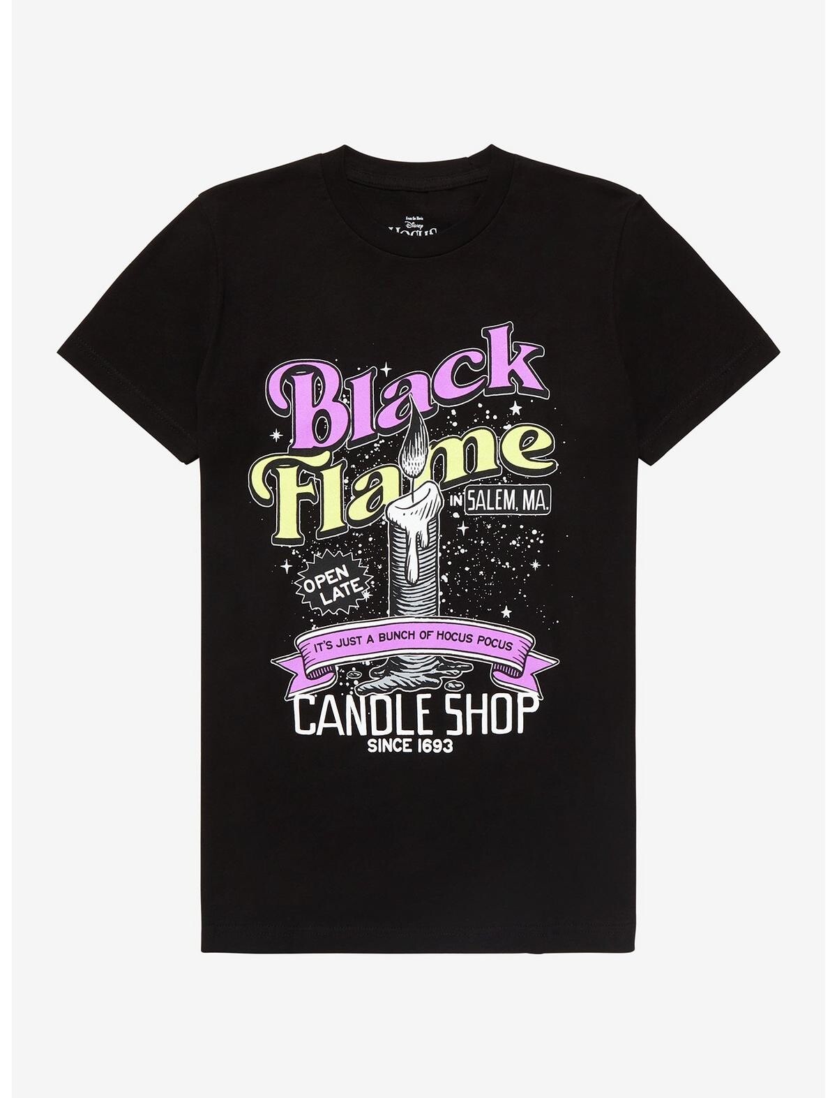 Disney Hocus Pocus Black Flame Candle Shop T-Shirt (small)