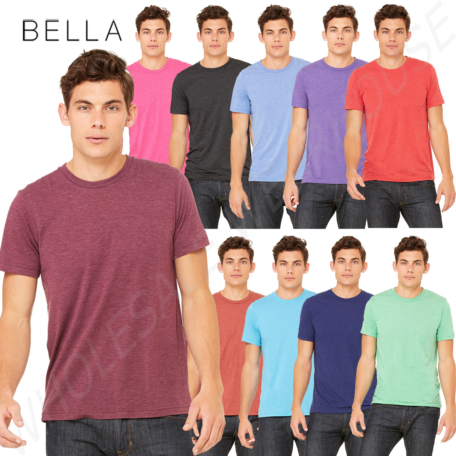 Bella+Canvas Men's Triblend Short Sleeve Crewneck XS-XL T-Shirt R-3413C gallery