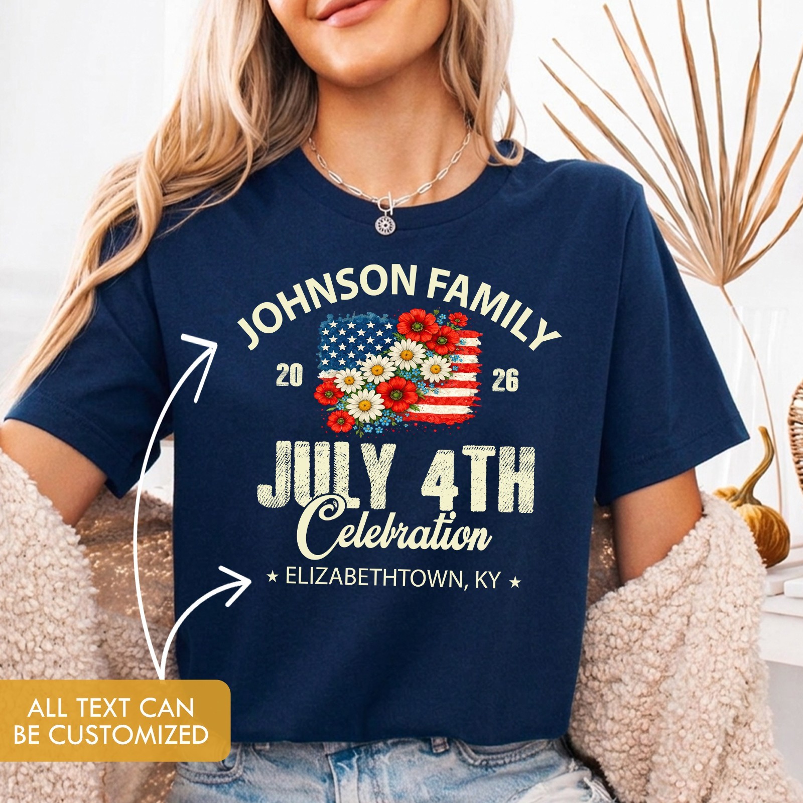Personalized Family Reunion Shirt Custom Name July 4th Patriotic Flag Tee 2026 gallery