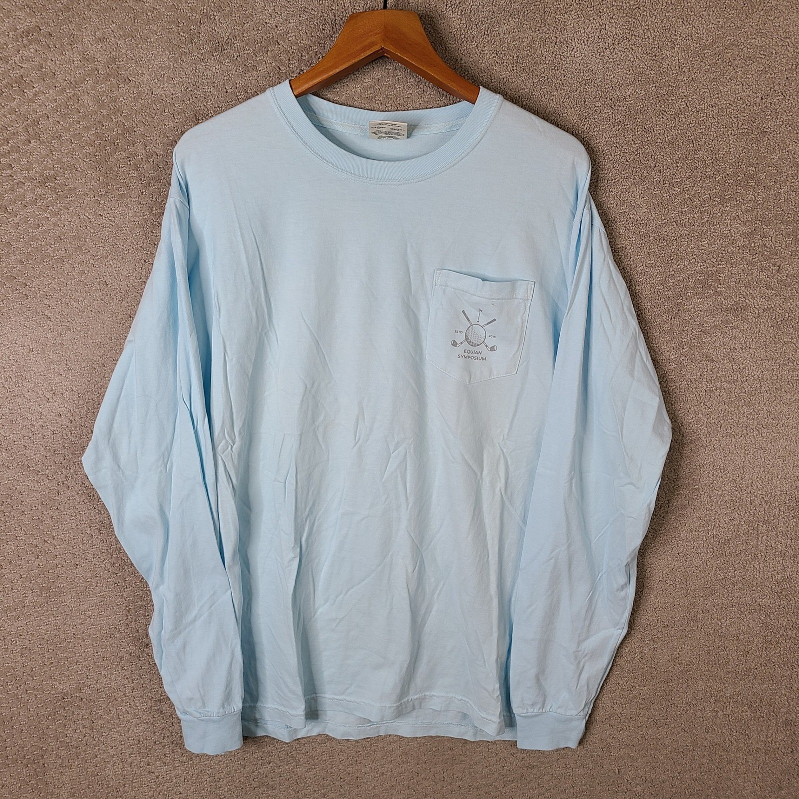 Comfort Colors Shirt Mens Large Blue Equian Symposium Kaiwah Island Long Sleeve gallery