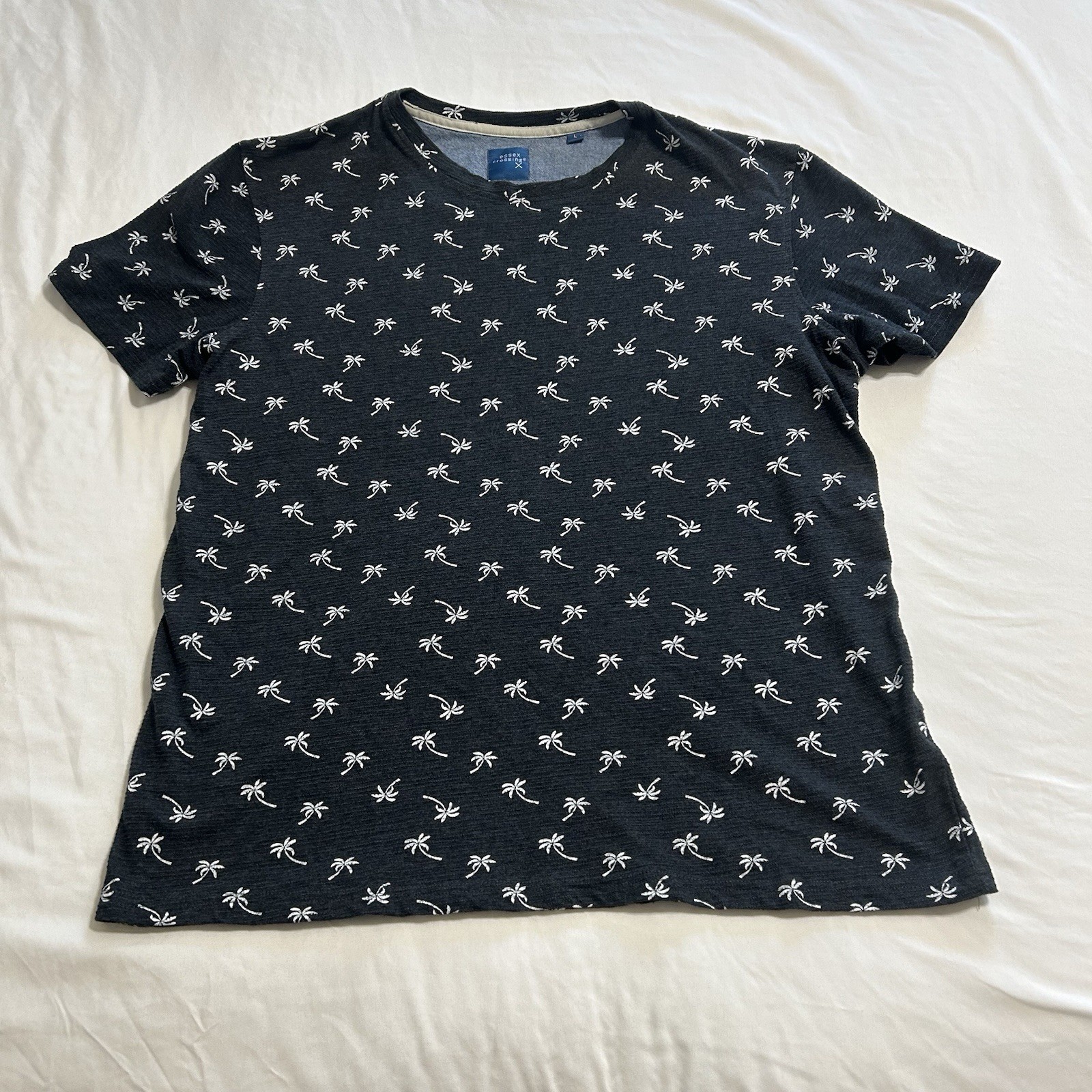 Essex Crossing Mens T Shirt Palm Tree Pattern Black Short Sleeve Size Large L gallery