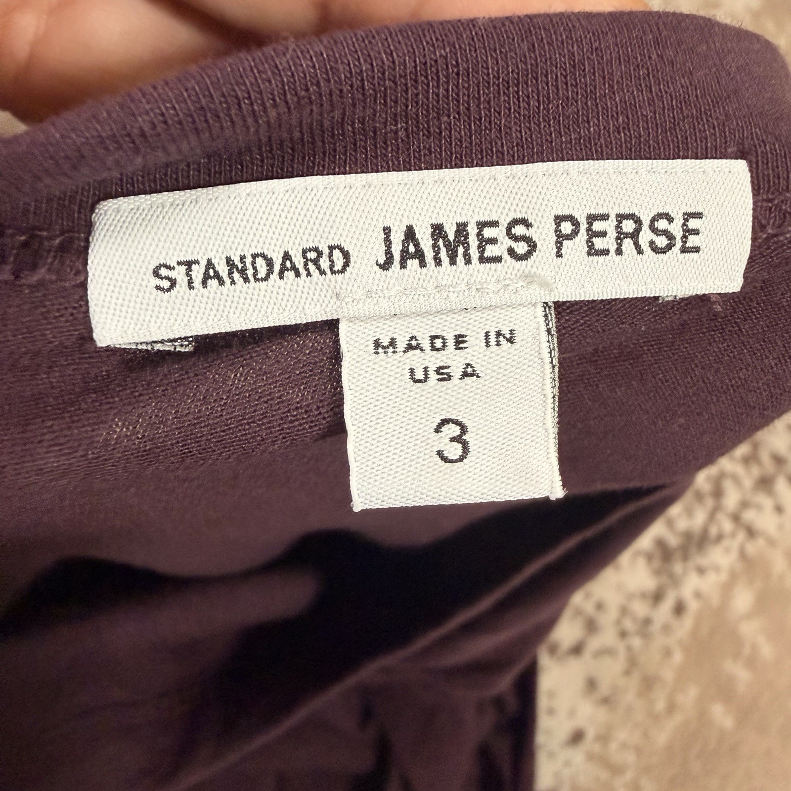 James Perse Standard Men’s Maroon Long Sleeve Crew Neck T-shirt Size 3 L gallery