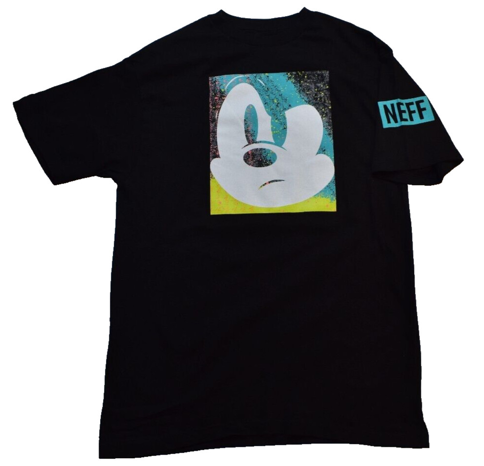 Neff X Disney Mens Mickey Mouse Attitude Graphic Black Shirt NWT S-XL