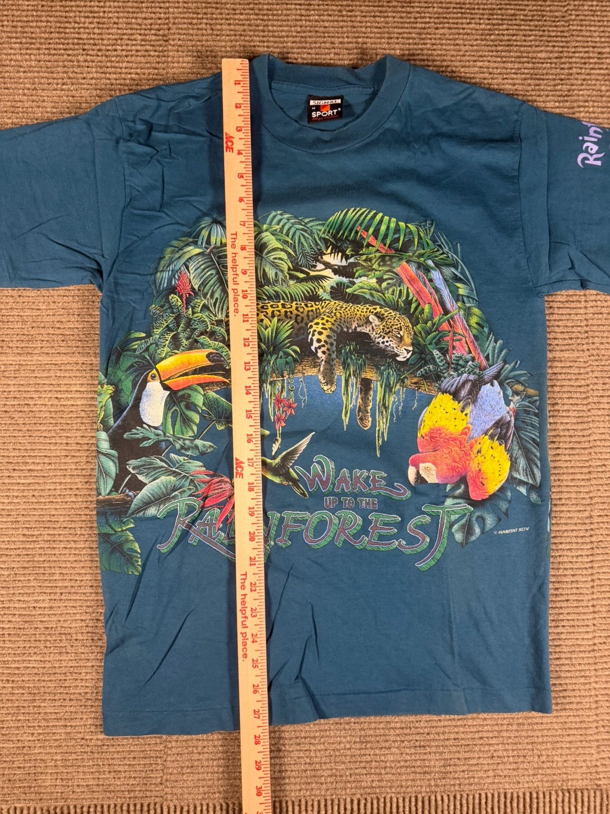 Vintage Rainforest Cafe Graphic T Shirt Size Medium All Over AOP Wake Up gallery