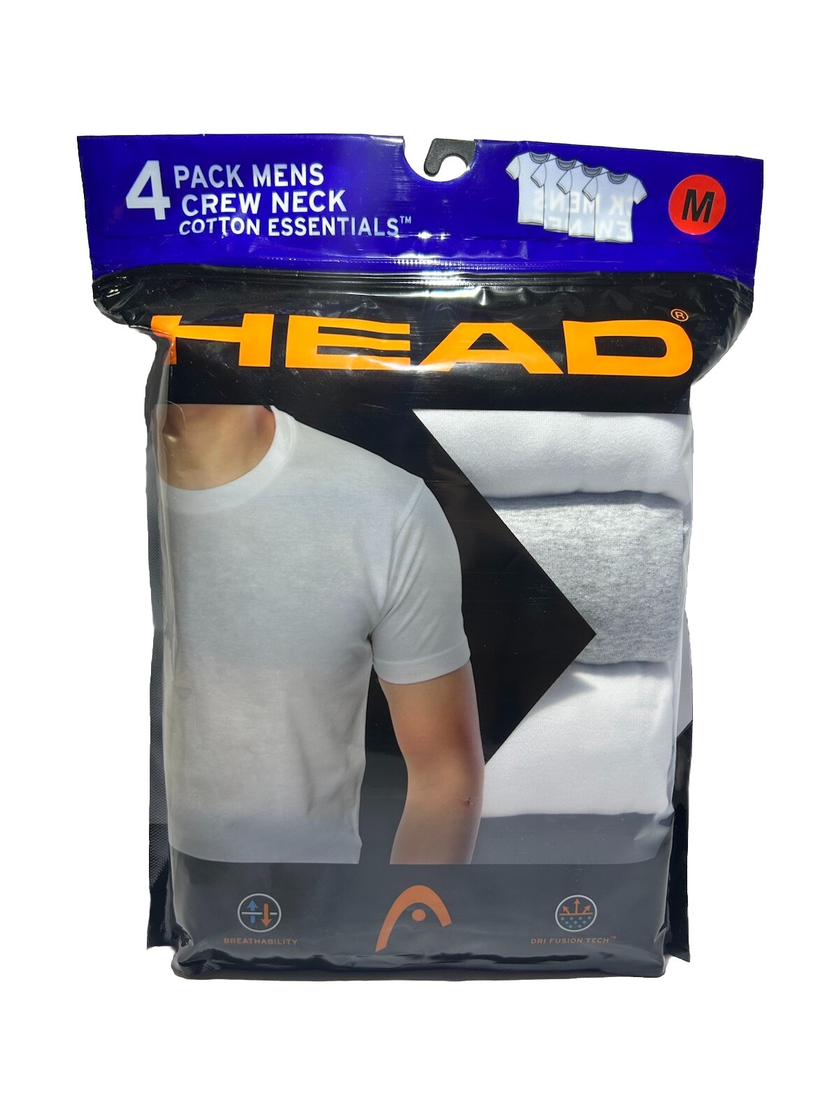 New Head Men’s 4 Pack Crew Neck Cotton Essential T-Shirts Size M (38-40") gallery
