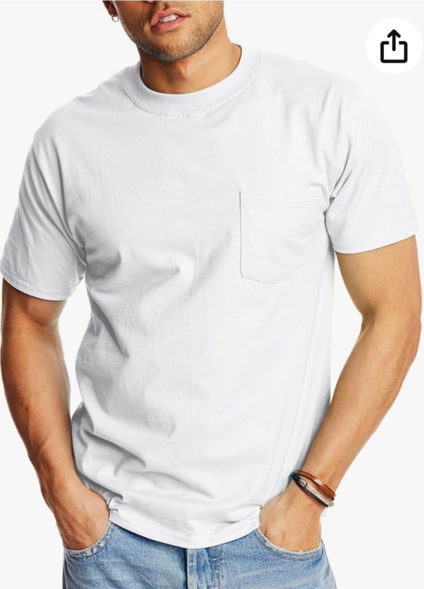 Hanes USA Men’s Beefy-T Plain Cotton Heavyweight Tee T-Shirt White 3XL NEW gallery