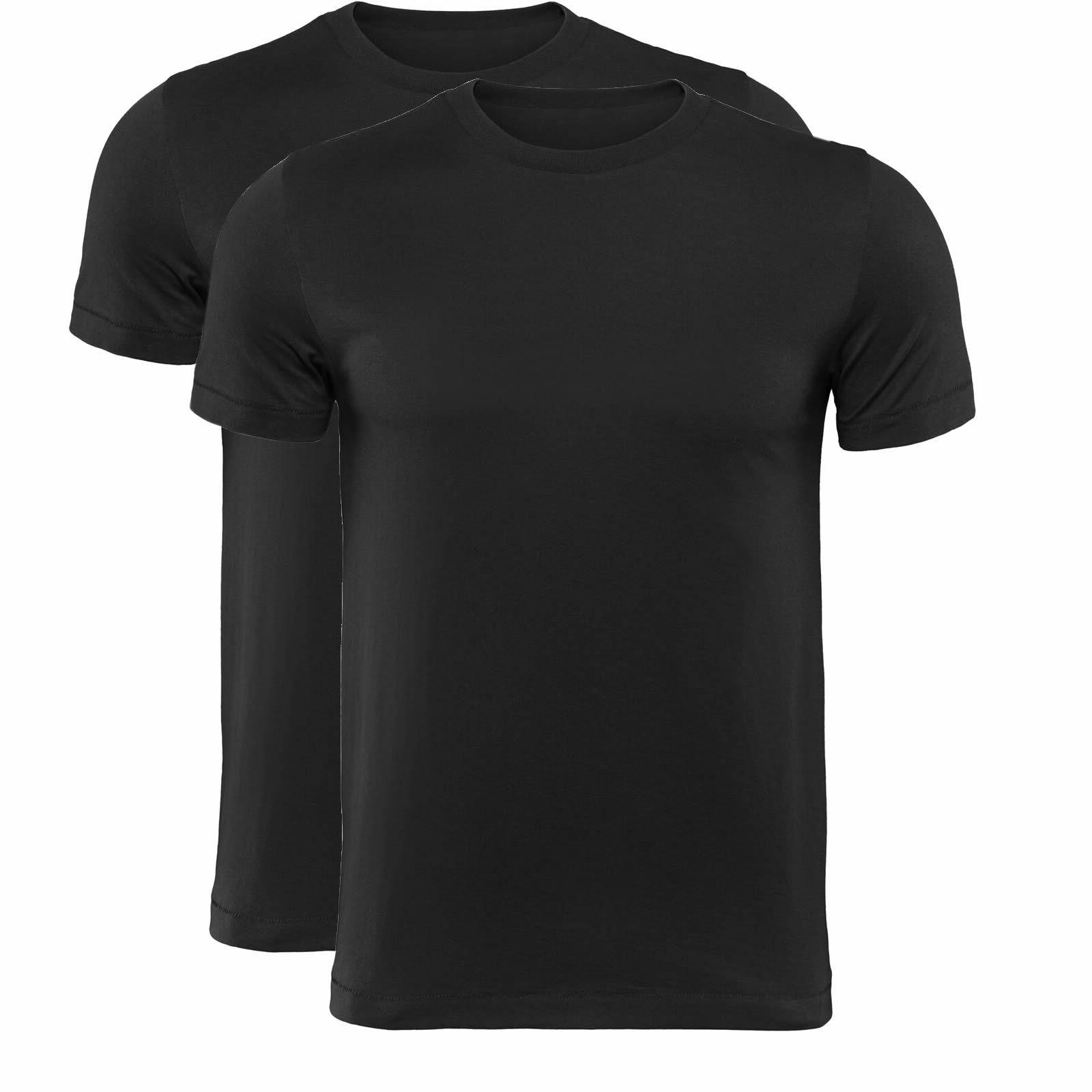 Mens 1/2/4 Pack T-Shirt Black Plain Cotton T-Shirts Tee Crew Neck Size XS-2XL gallery