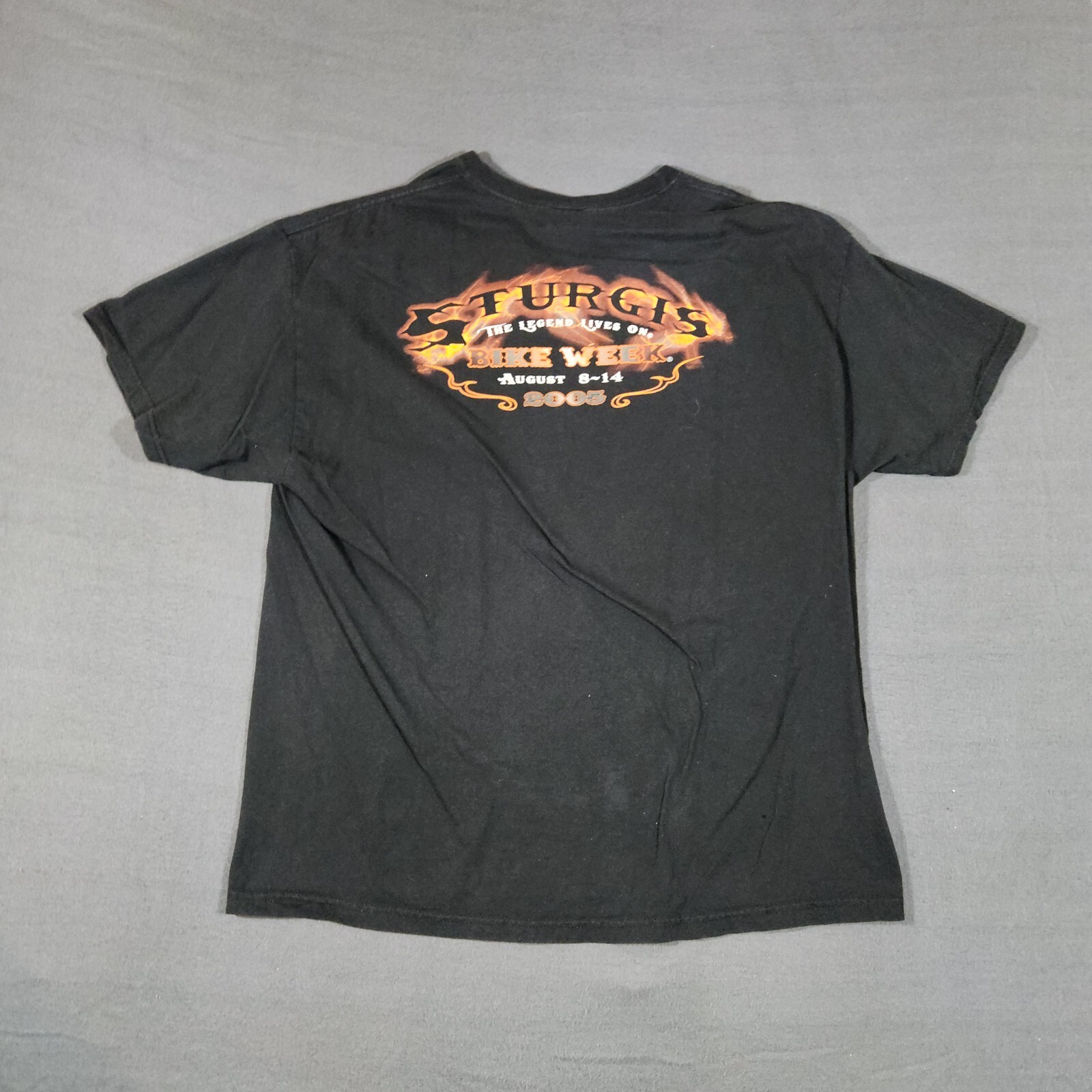 Vintage 2005 Sturgis Y2K Graphic Tee Shirt Mens Size XL Flames Skelton gallery