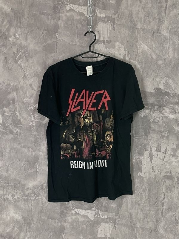 Slayer Graphic TShirt with Skull and Tank Design Poster