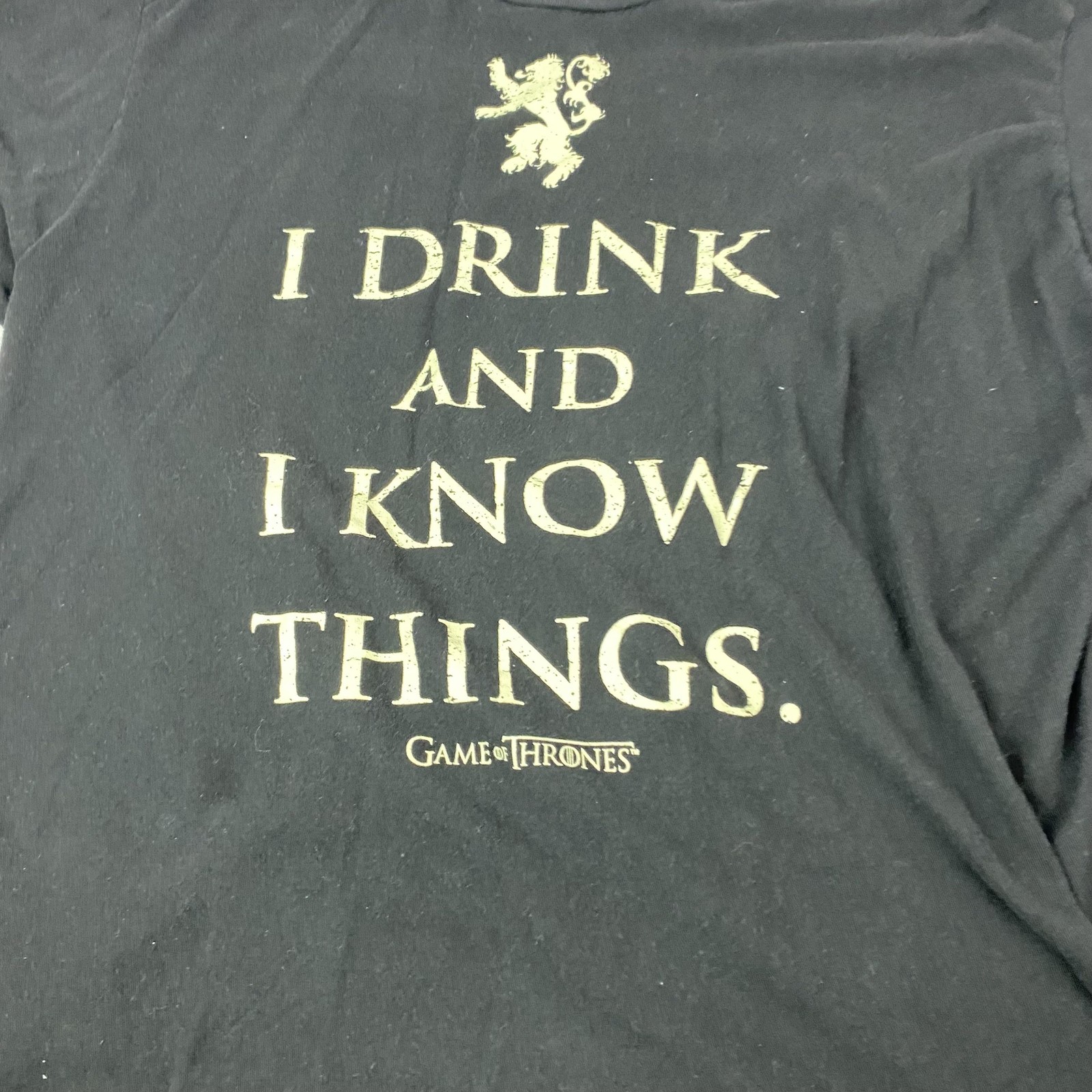 Game of Thrones Shirt Mens XL Black I Drink And I Know Things Graphic Tee Quote gallery