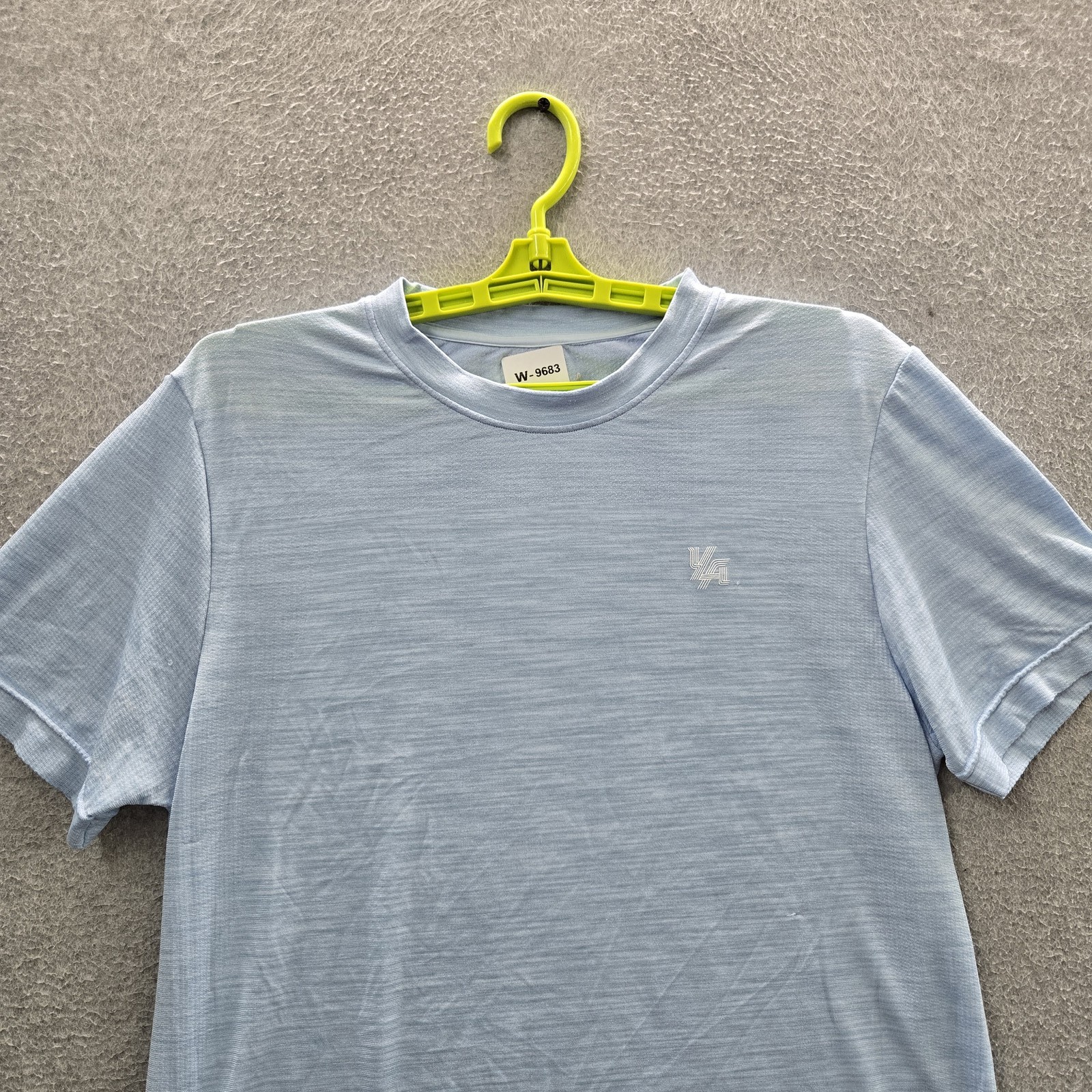 Youngla Men Shirt L Light Blue Logo Short Sleeve gallery