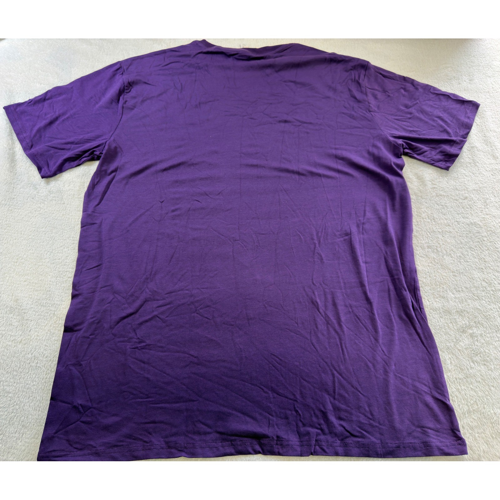 Royal Avalon Mens XL Purple Bamboo Blend Short Sleeve Crew Neck T-Shirt gallery