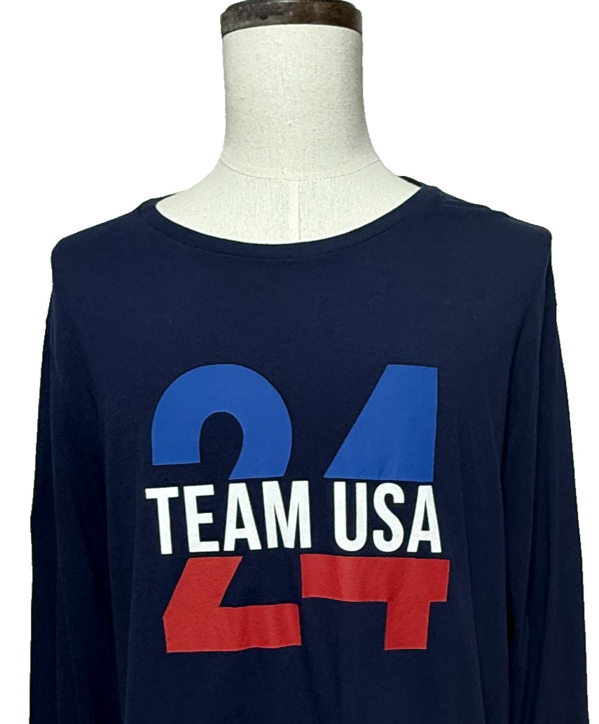 Polo Ralph Lauren T Shirt Mens XL Blue Red Team USA 24 Long Sleeve Graphic Print gallery