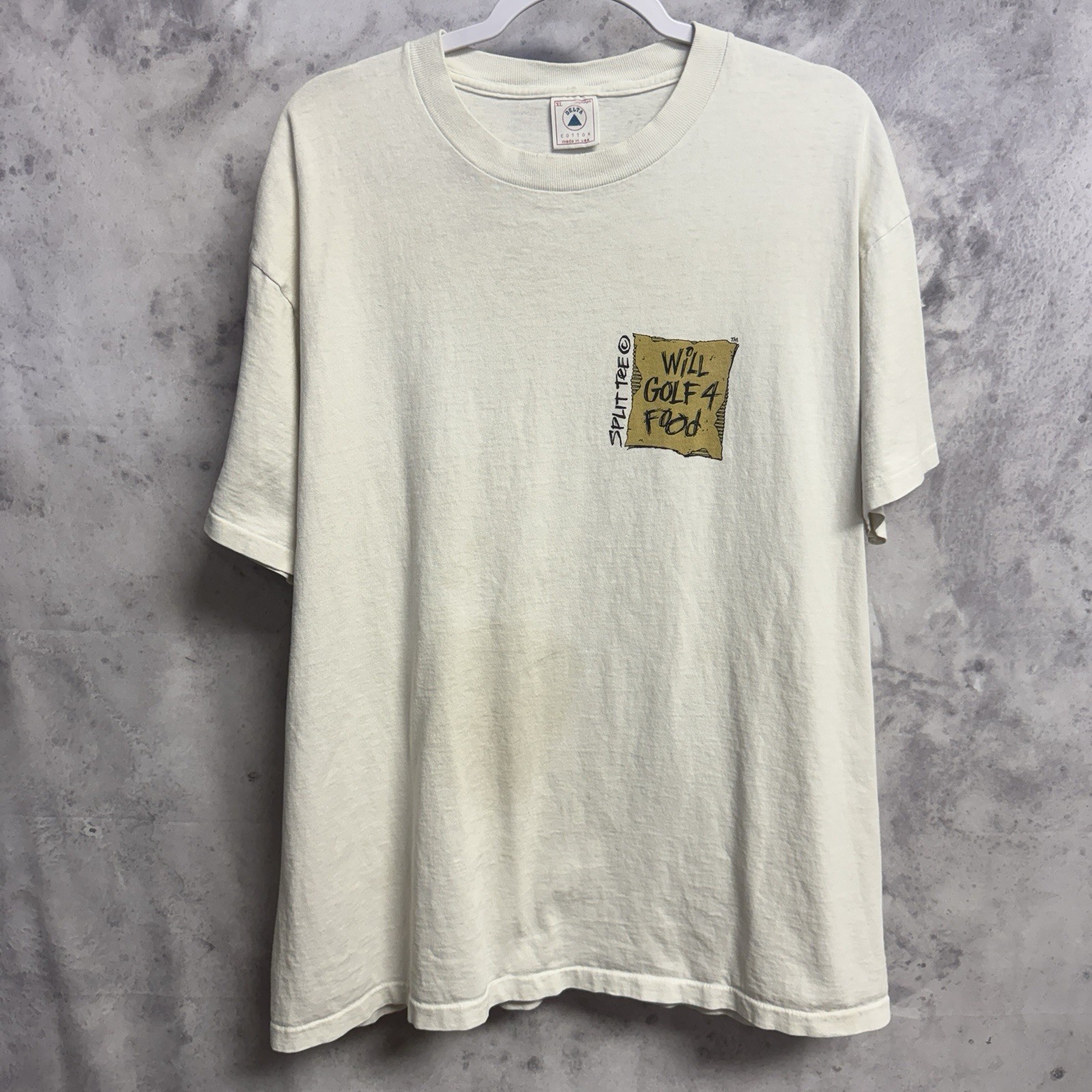 Vintage 90s Will Golf 4 Food Split Tee Shirt Delta Tag Made in USA Novelty XL gallery
