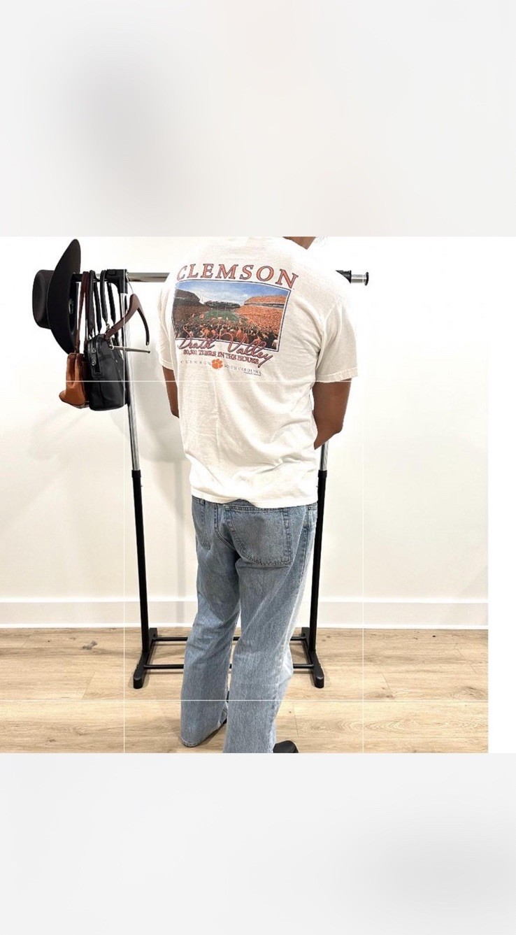 Men’s Clemson Graphic Print White Cotton T-Shirt Size M Regular Crew Neck gallery