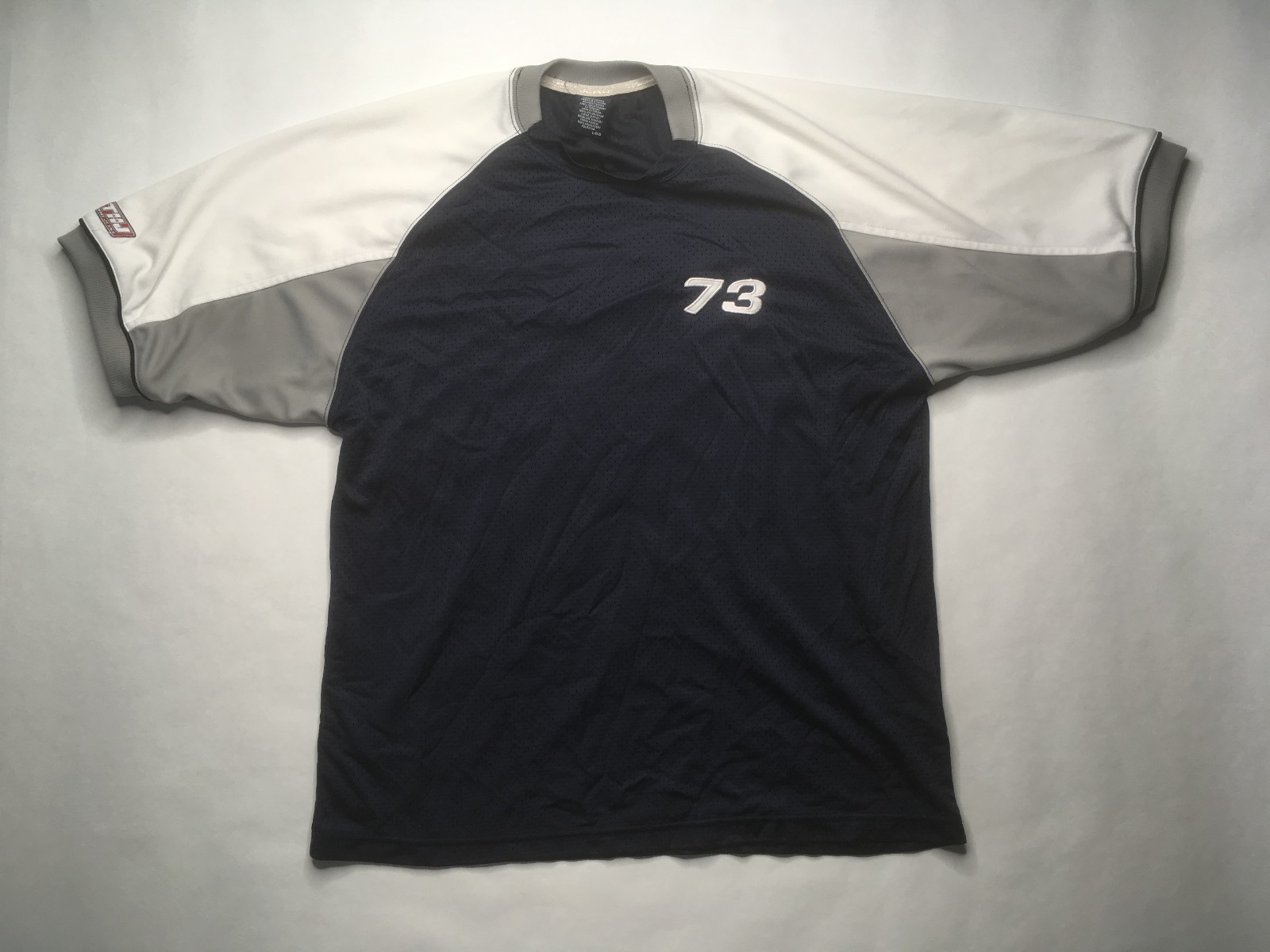 Tommy Hilfiger Jeans Mesh Jersey, Blue White Number 73 Size Large S gallery