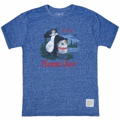 Hamm’s Beer Classic Bear and Can Throwback Style T-Shirt Blue
