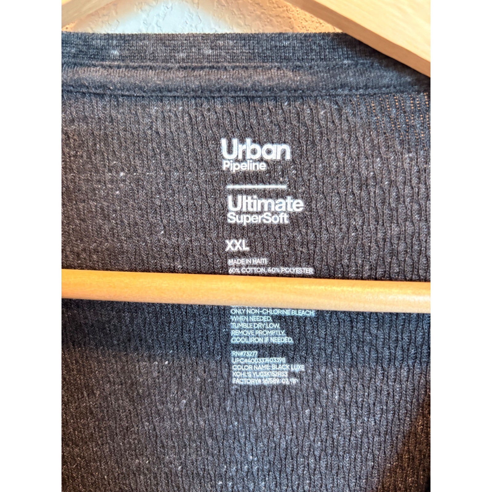 Urban Pipeline Ultimate SuperSoft Mens XXL Black Luxe Thermal Long Sleeve Shirt gallery