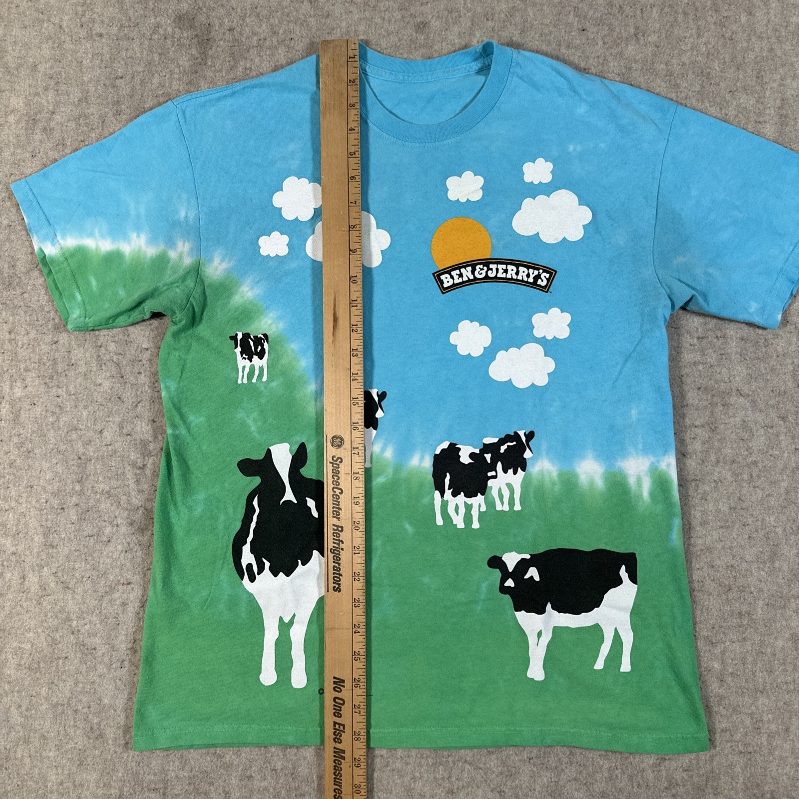 BEN & JERRY'S Shirt Large? EUPHORIA Y2K Ice Cream Yogurt Woody Jackson Blue gallery