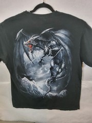Spiral Direct ” Dragon’s Cry” Double Sided Graphic T-Shirt Size XL Black…