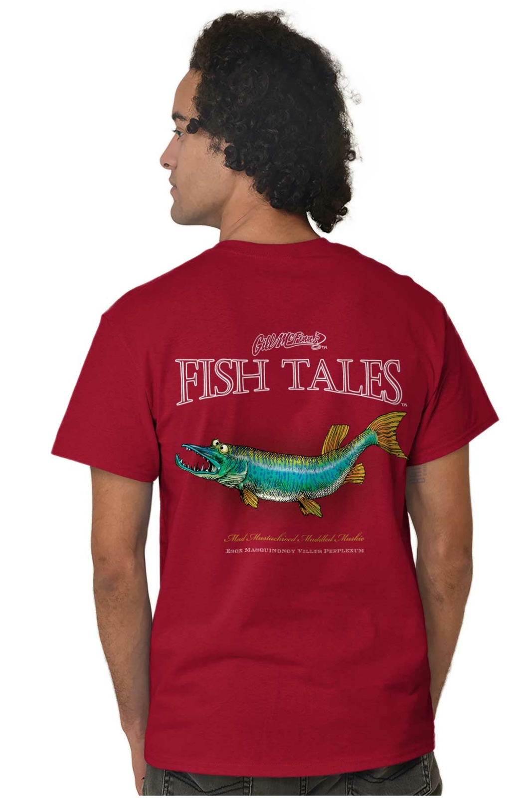 Gill McFinns Fish Tales Jokes Myth Fishing Womens or Mens Crewneck T Shirt Tee gallery