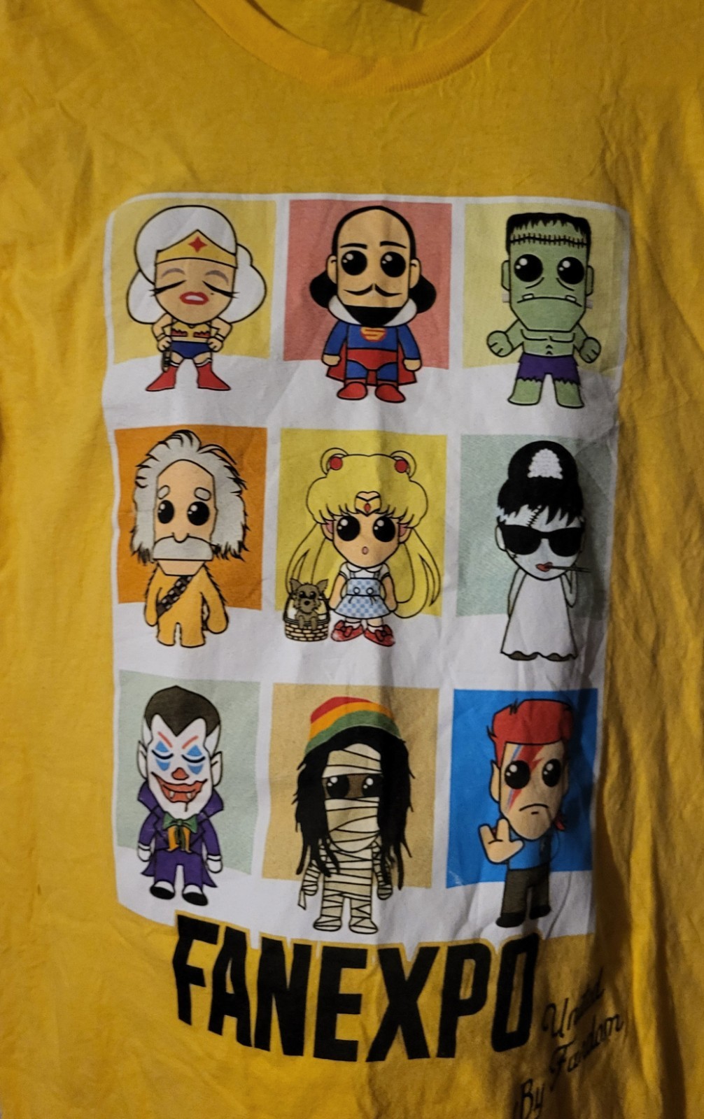 FAN EXPO CLEVELAND TShirt CREW Shirt Yellow Comicon Cosplay Heroes Size S Fardom gallery