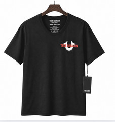 True Religion Men’s Medium Black World Tour Graphic T Shirt Buddha Logo Tee NWT