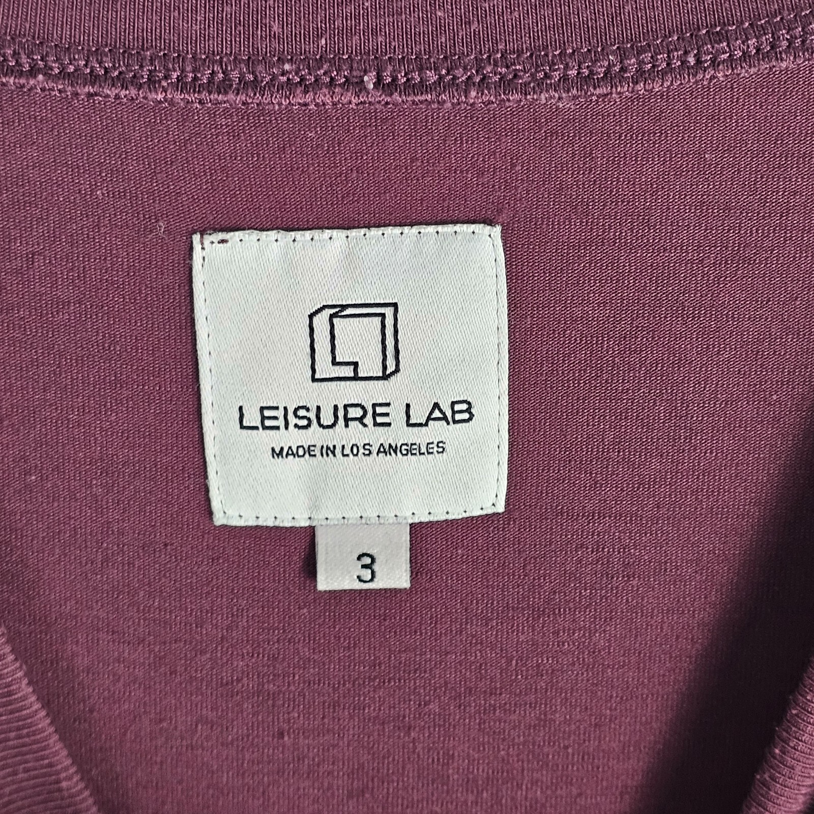 Leisure Lab Everyday T-Shirt Mens 3 Burgundy Stretch High Low Slit Long Sleeve gallery