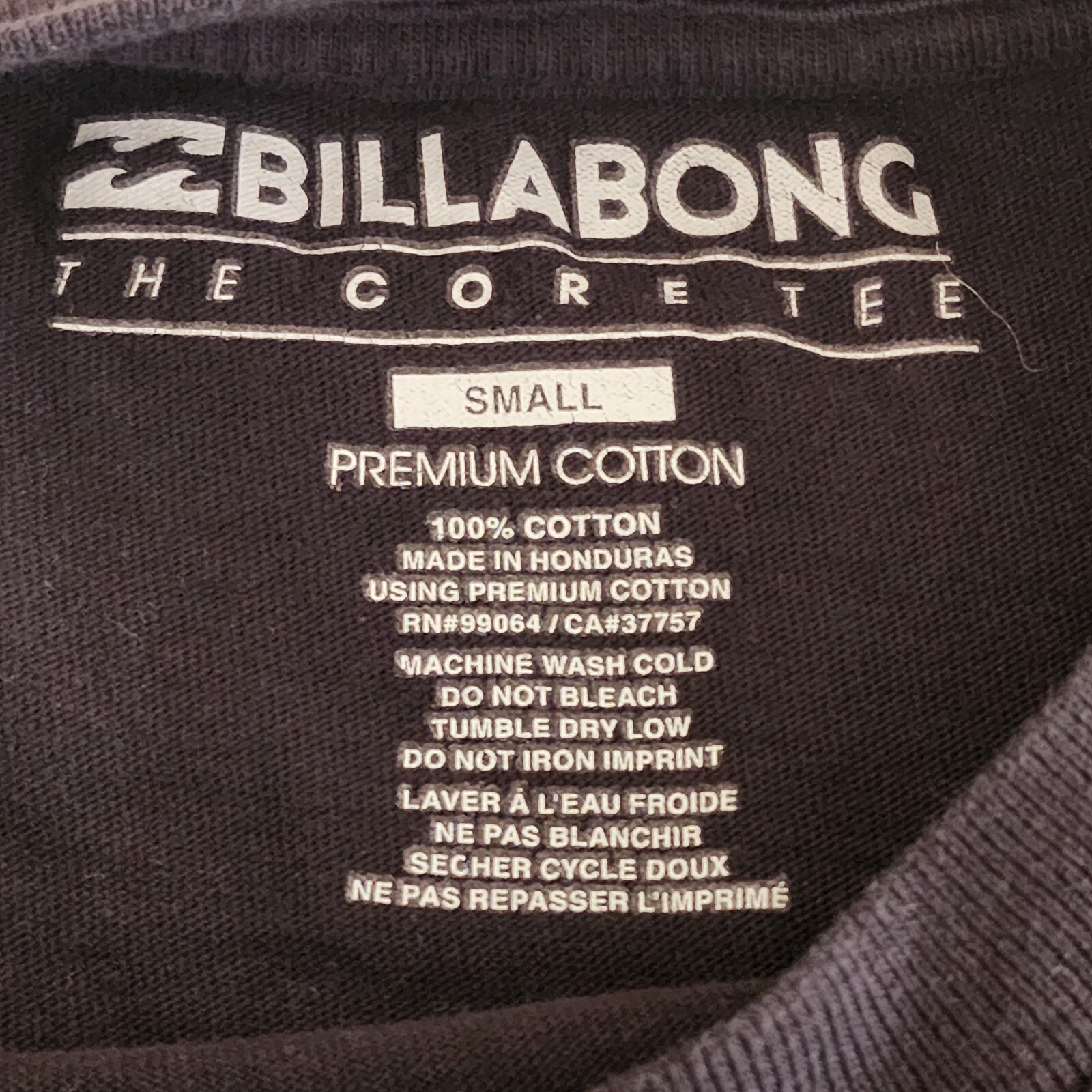 Billabong The Core Tee Black Short Sleeve Cotton Logo T-Shirt Men's S gallery
