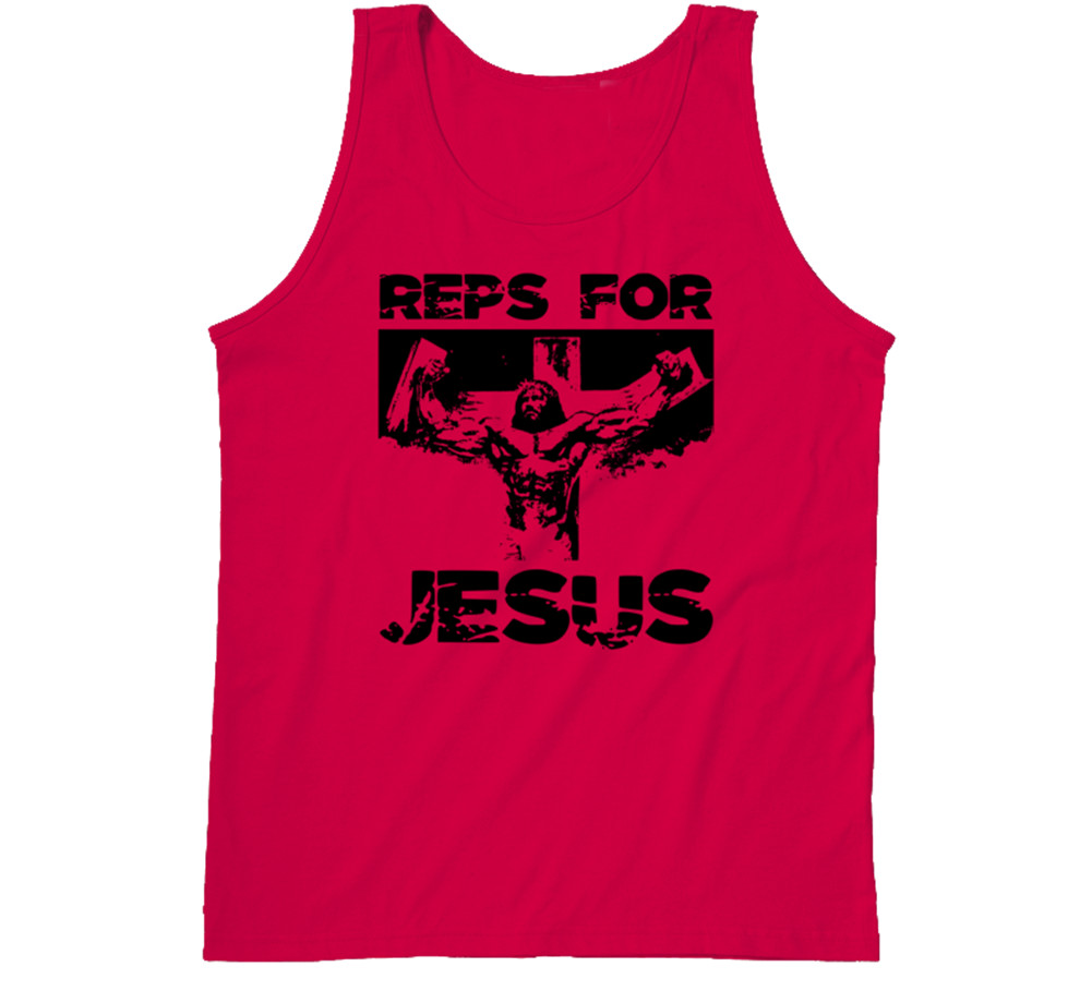 Reps For Jesus Christian Gym Workout Exercise Fit Tanktop Tank Top Tee Gift New gallery