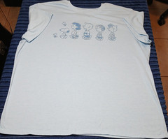 Peanuts Men’s Light Blue Graphic Cotton T-Shirt Snoopy Crew Neck XXL