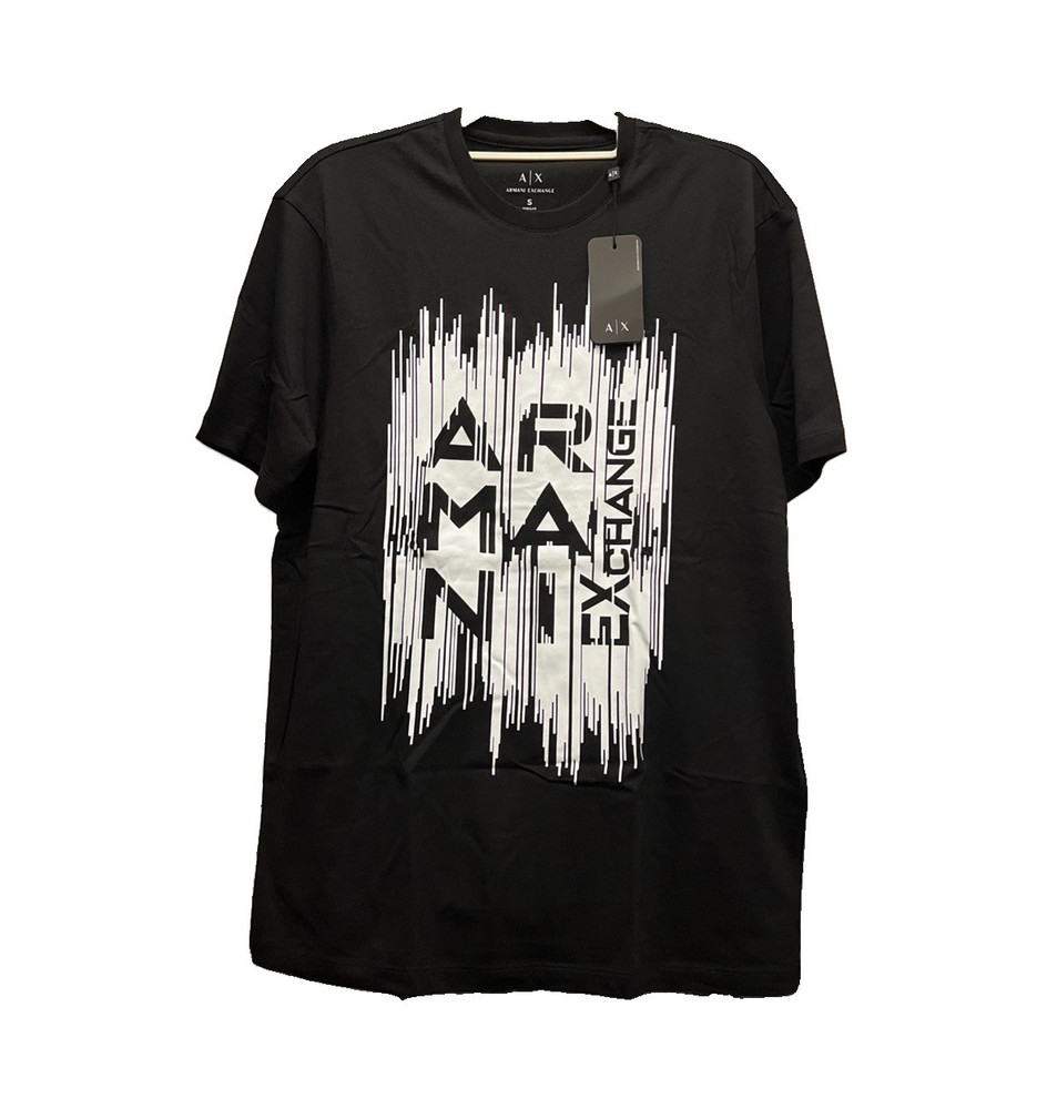 Armani Exchange Men’s Black Graphic Logo Short Sleeve Crew Neck T-Shirt Size S