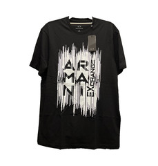 Armani Exchange Men’s Black Graphic Logo Short Sleeve Crew Neck T-Shirt Size S