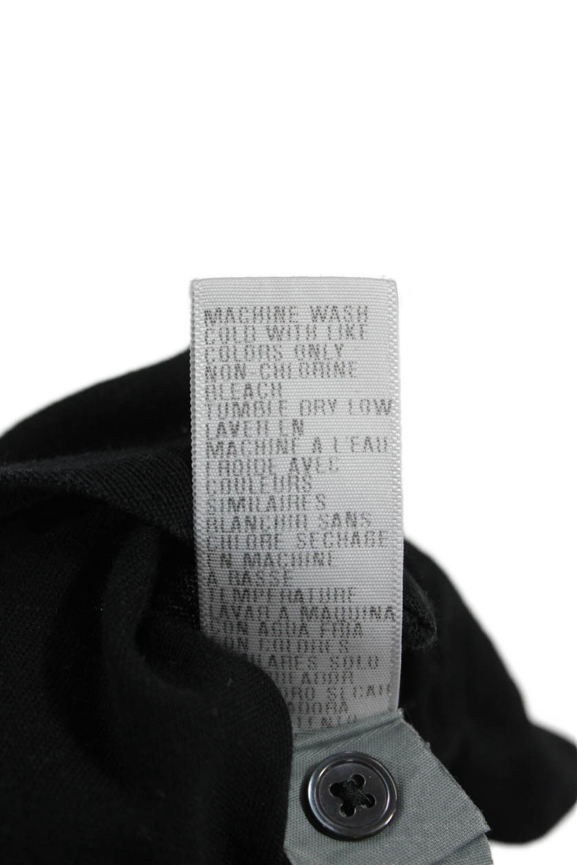 Standard James Perse Mens Polo Shirt Black Short Sleeve Cotton Size 3 gallery