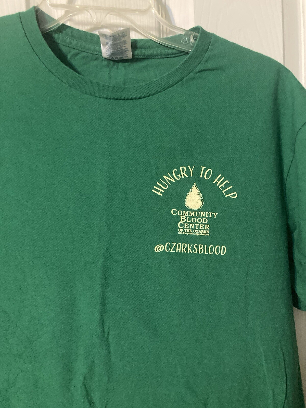Delta soft 100% cotton tee shirt size large donut forget blood drive green gallery