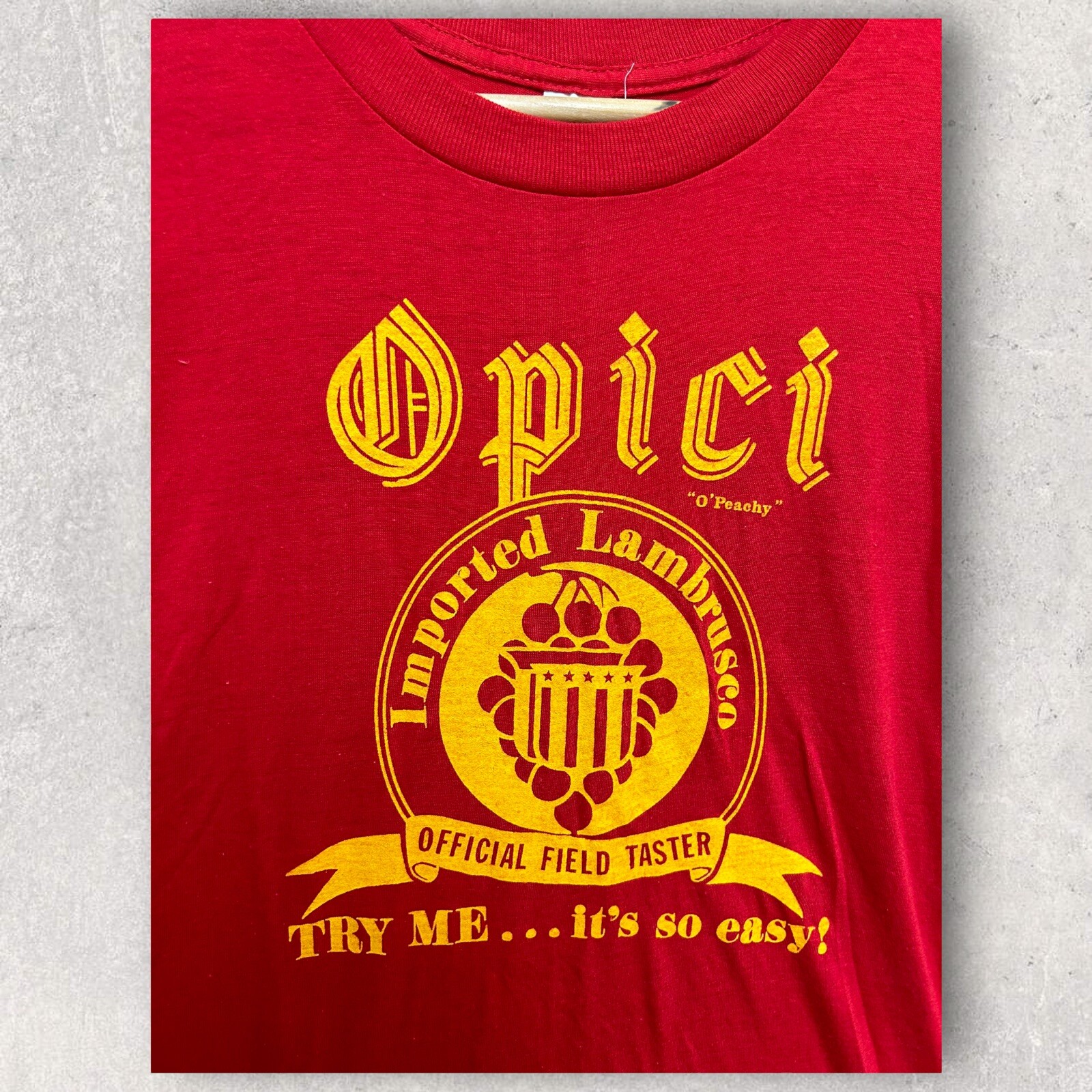 Opici Vintage 90's Official Field Tester Graphic T Shirt Red Size Large gallery