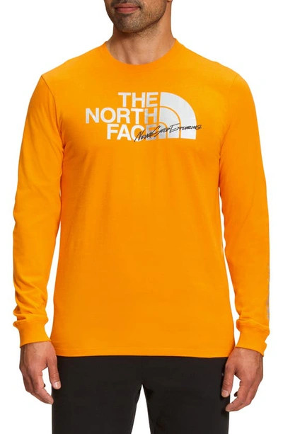 The North Face NF0A7UOJ Men’s Orange Injection Tee Long Sleeve T-Shirt Sz Small