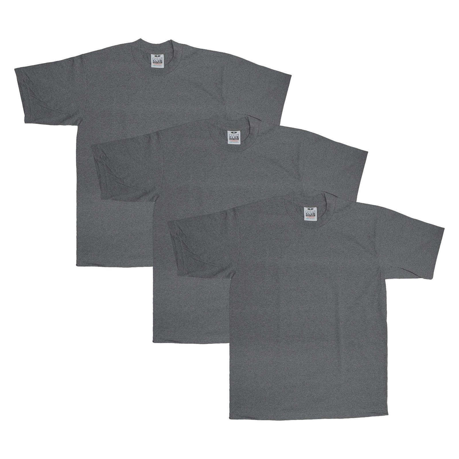 3-Pack Pro Club Men's Heavyweight Cotton Short Sleeve Crew Neck T-Shirt gallery