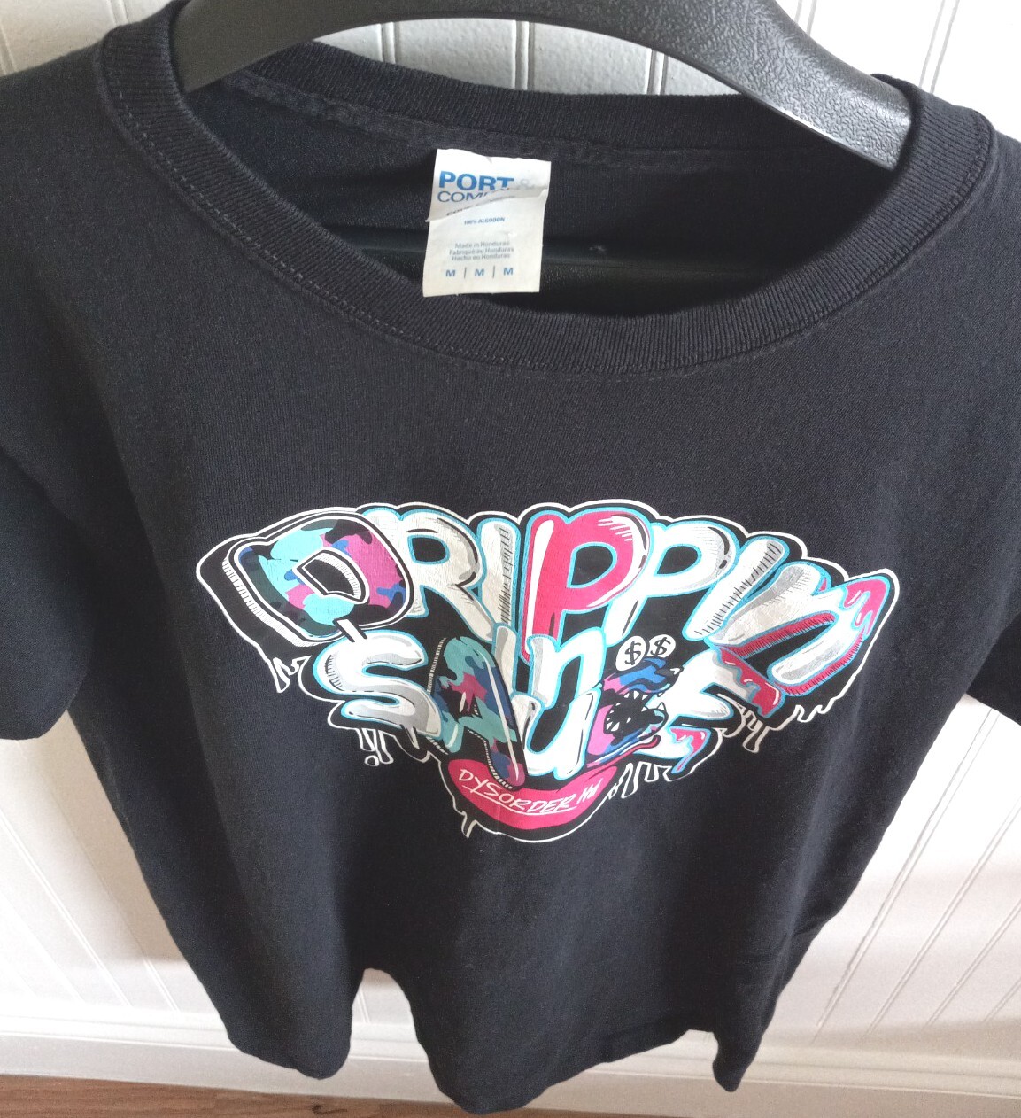 Size Medium Port & Company Core Cotton T Shirt Black Drippin in Sauce! Black gallery