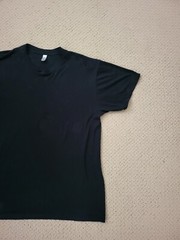 Los Angeles Apparel 50/50 Black Poly-Cotton Crew Neck T-Shirt Style FF01