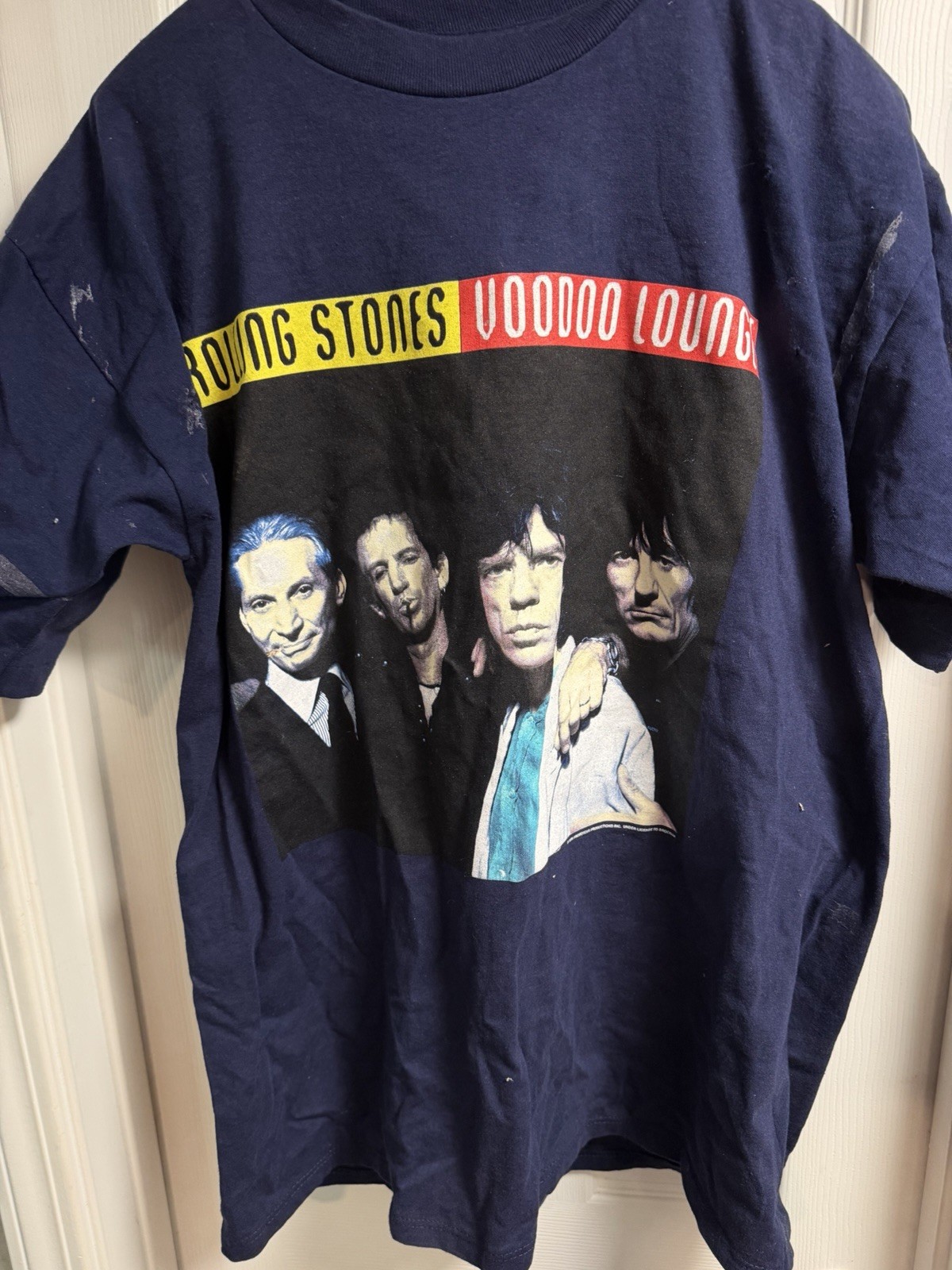 Rolling Stones Voodoo Lounge 1994 Tour Vintage T-Shirt Size XL Brockum Navy Blue gallery