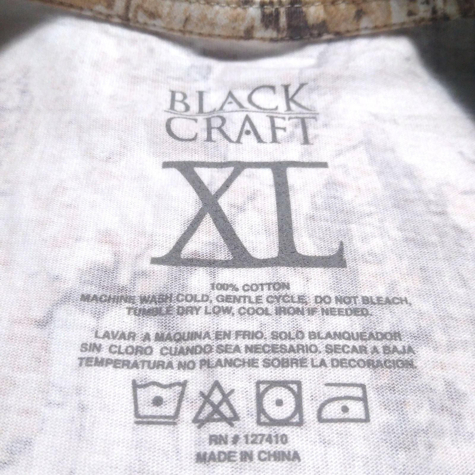 Black Craft Cult Men's Short Sleeve Camouflage XL Pentagram Graphic T-Shirt gallery
