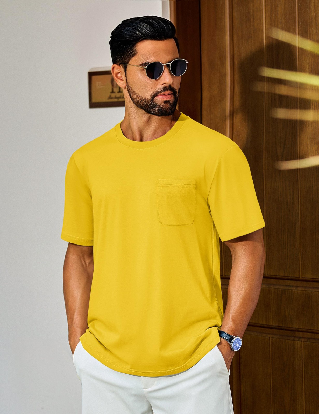 Men's T-Shirts Cotton Short Sleeve T Shirts for Men UPF 50+ Moisture Wicking ... gallery