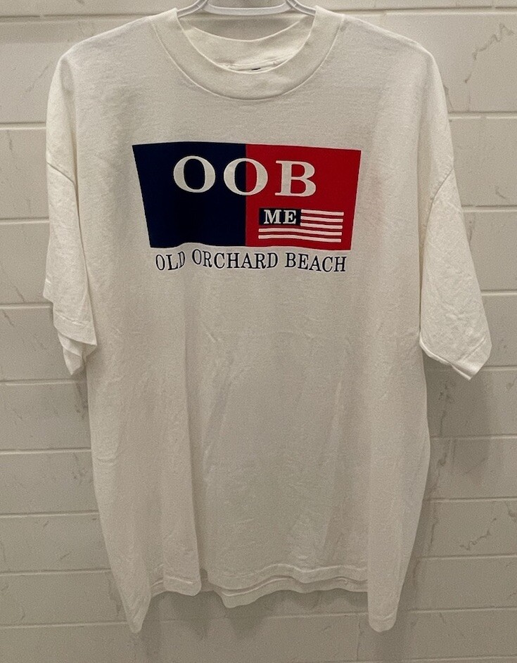 Vintage Retro Teejays OOB ME Old Orchard Beach Maine White T-shirt XL Made USA gallery