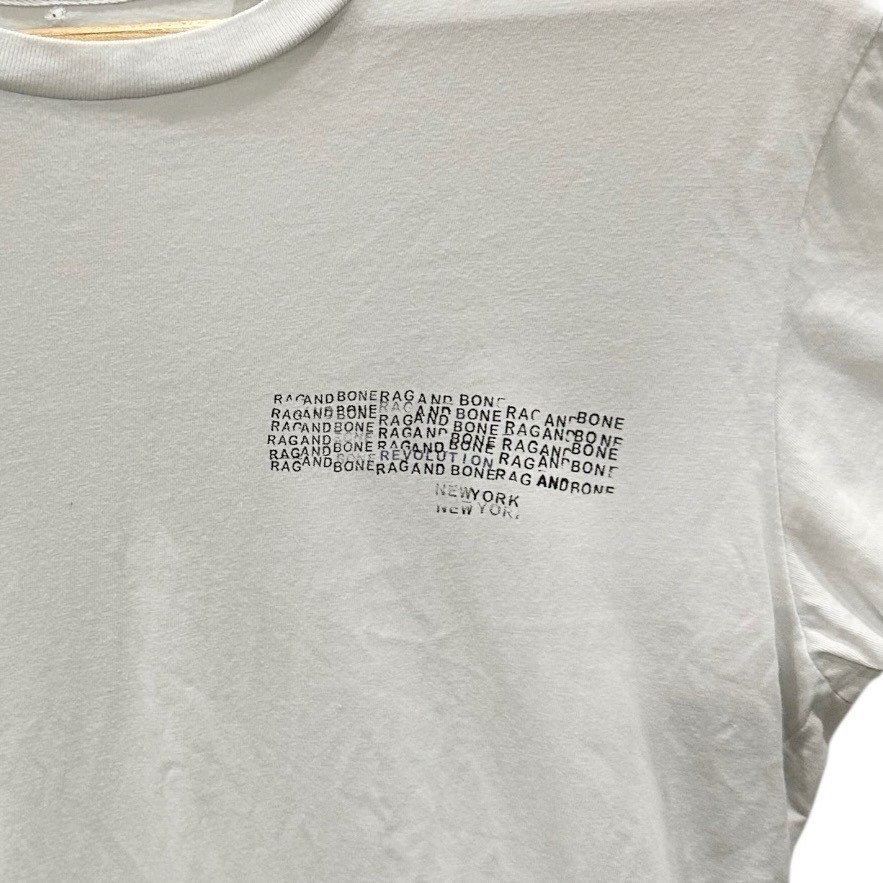 Rag & Bone Mens S White Organic Cotton Graphic Logo T-Shirt gallery