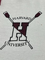 Vintage 80s Champion Harvard Crew Rowing Tab Tee Ringer T-shirt Made in USA
