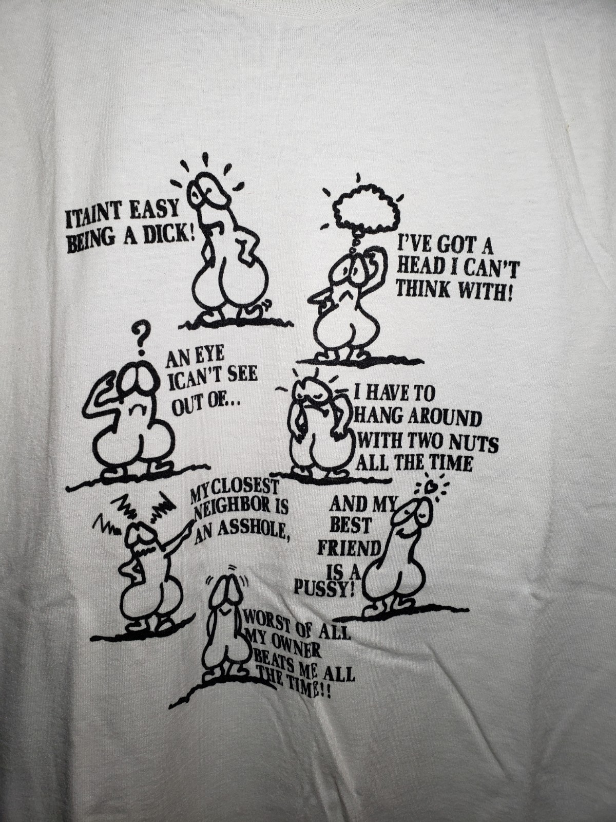Vintage 80s 90s It Ain't Easy Being A Dick T Shirt Funny Adult Humor Novelty M gallery
