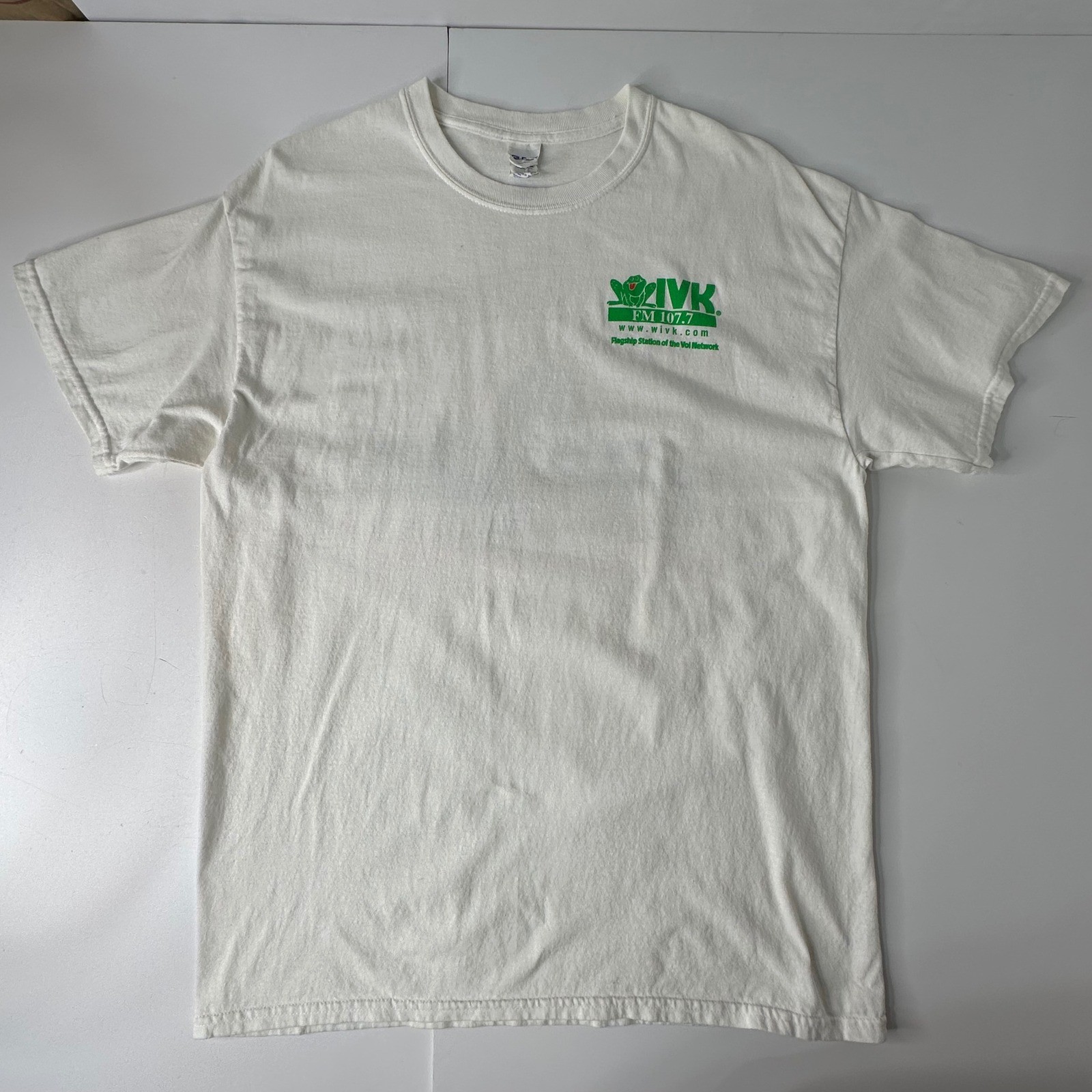 Vtg WIVK 107.7 TN Vols Network Promo Shirt Crushin It Frog Football Gildan Sz L gallery